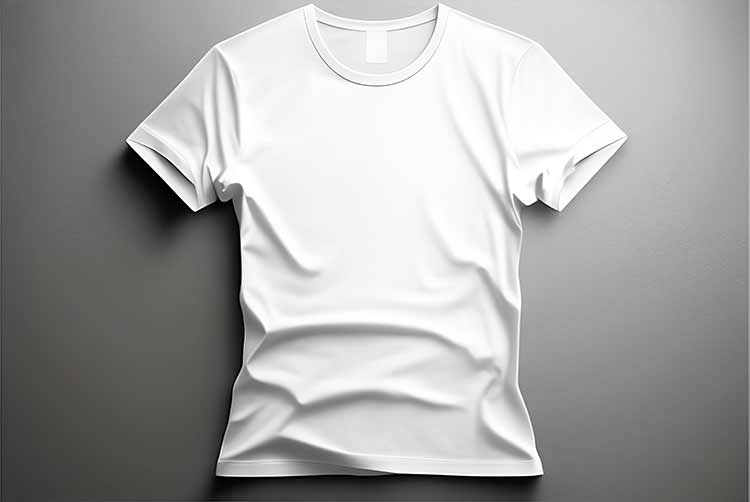 Ein weißes t-shirt mit einem leeren etikett darauf mit generativer ki