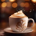 Magische latte-kunst, cappuccino-kaffeeschaum, milchcremegetränk, getränkedesign, schöne latte-kunst, abstrakte generative ki-illustration